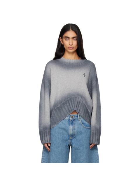 Gray Sprayed Wool Cashmere Sweater