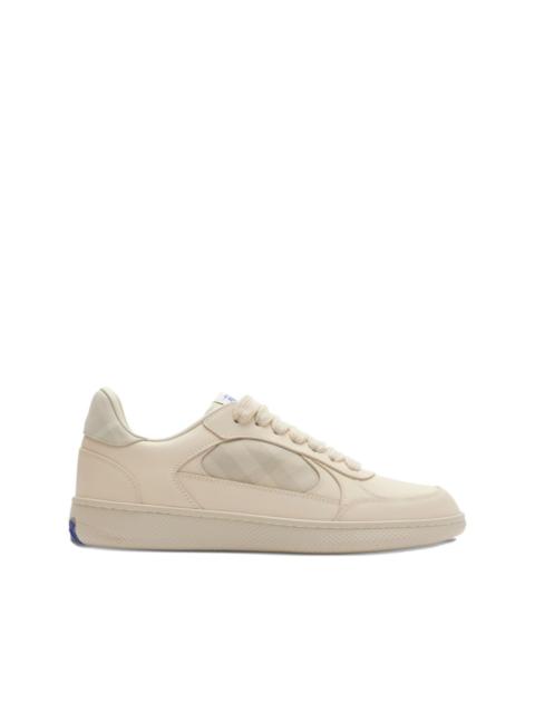 Terrace check-panel leather sneakers