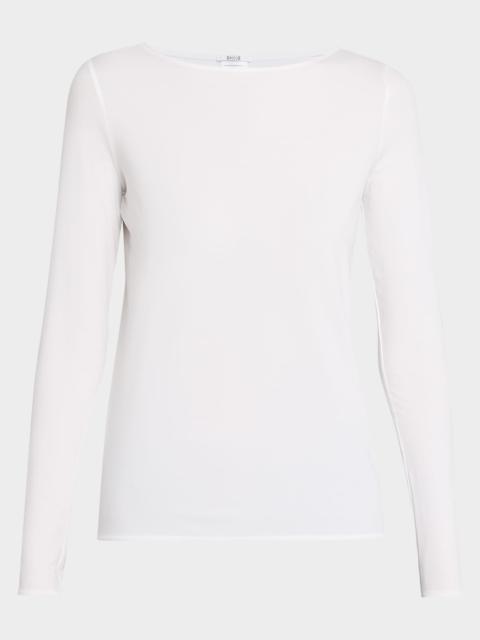 Pure Bateau-Neck Jersey Top