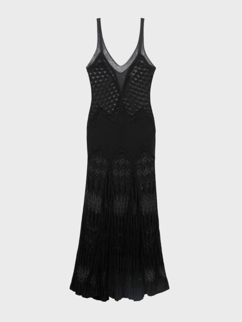 LONG TEXTURED COTTON DRESS