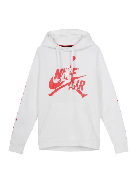 Air Jordan Jumpman Classics logo Printing Fleece Lined Stay Warm Pullover White BV6011-100