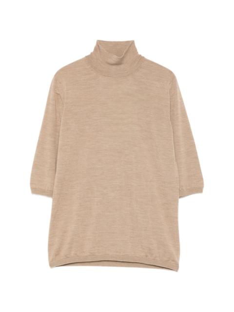 Boa turtleneck quarter-sleeve sweater