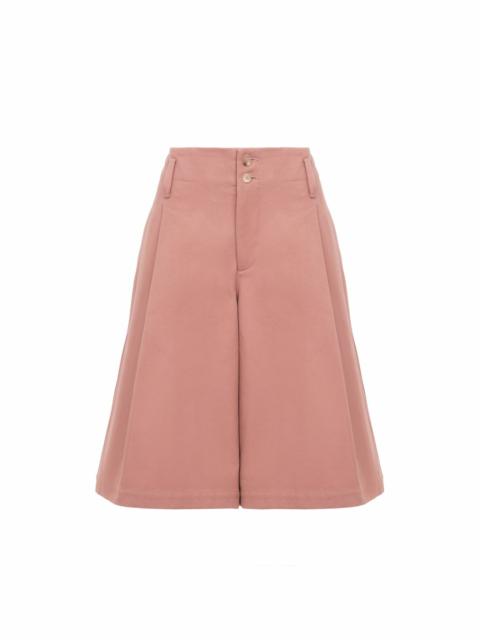 HIGH-RISE WIDE-LEG BERMUDA SHORTS IN COTTON