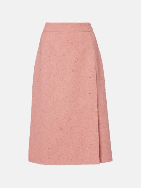 Cotton-blend midi skirt