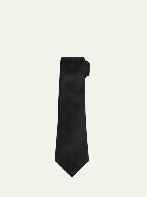 Men's Satin Skull Jacquard Tie