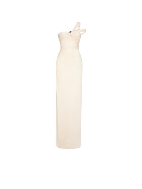 ONE SHOULDER TWIST FRONT EVENING DRESS