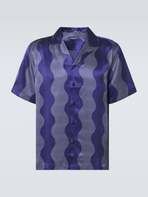 Roberto printed silk bowling shirt