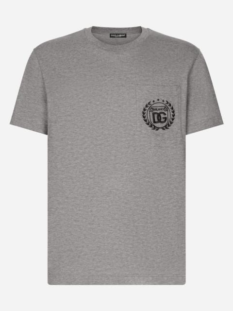 Cotton T-shirt with DG Milano logo embroidery