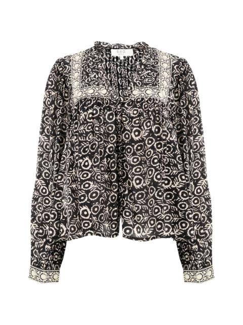 Emmeline printed long-sleeve blouse