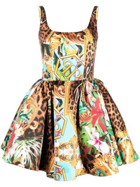 Duchesse baroque flowers-print mini dress