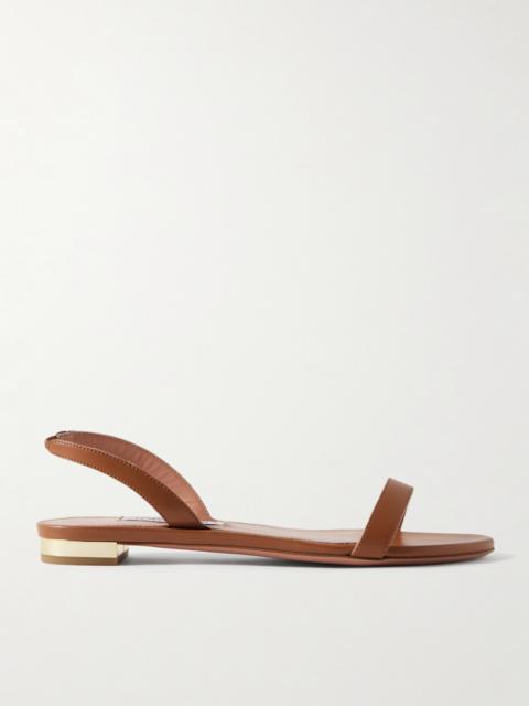 So Nude Leather Slingback Sandals