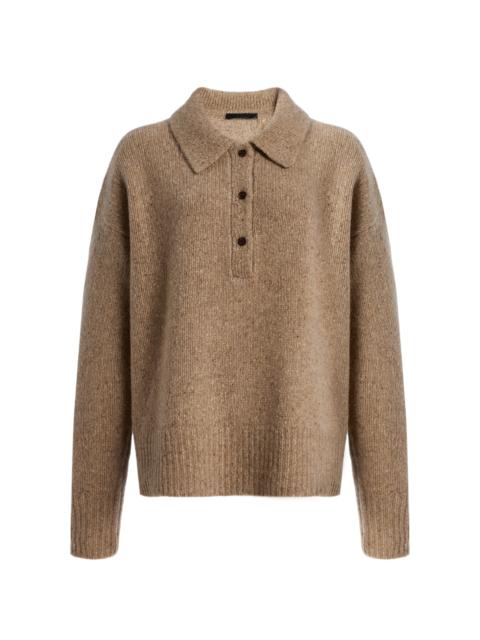Burke Donegal Cashmere Polo Sweater brown