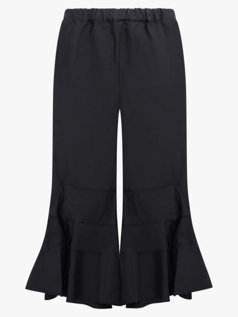 ELASTIC WAIST TIER RUFFLE HEM PANT | BLACK
