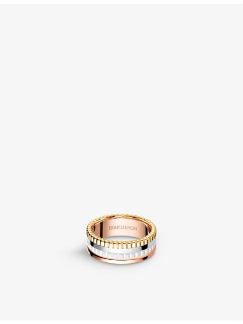 Quatre 18ct white, yellow, rose-gold and ceramic ring