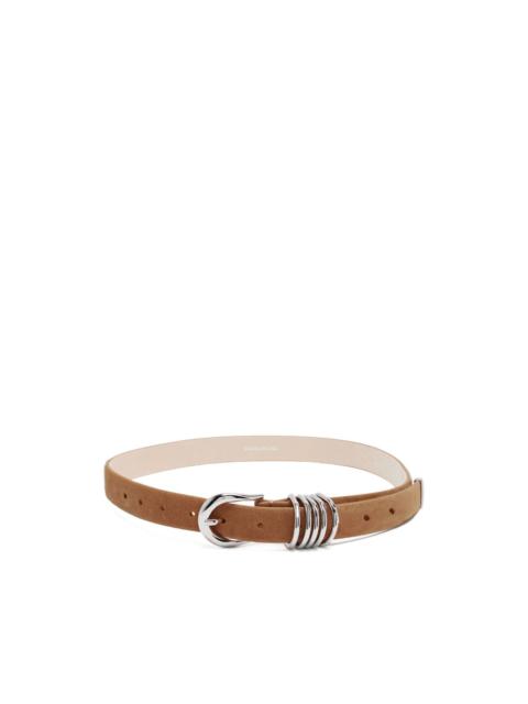 ring-detail suede belt