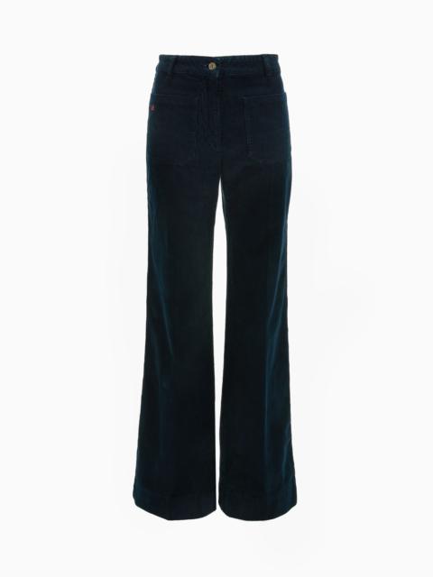 Alina High Waisted Corduroy Jean In Indigo