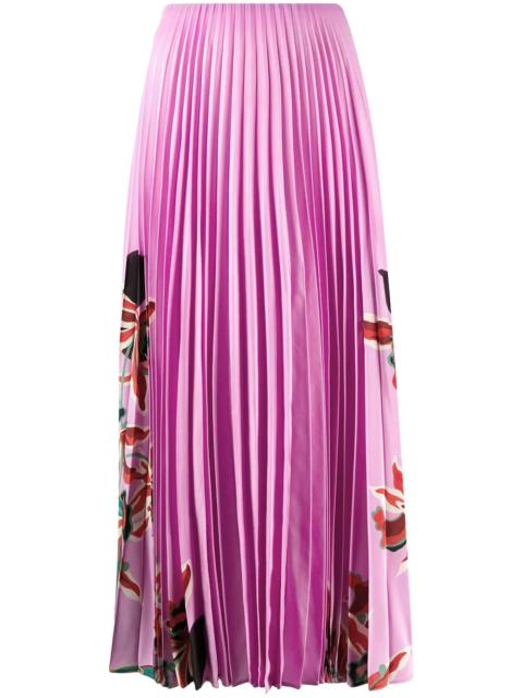 floral print pleated skirt