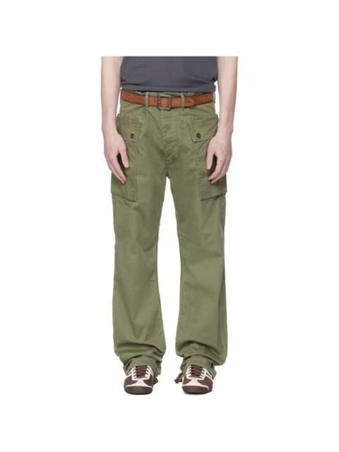 Green Herringbone Field Cargo Pants