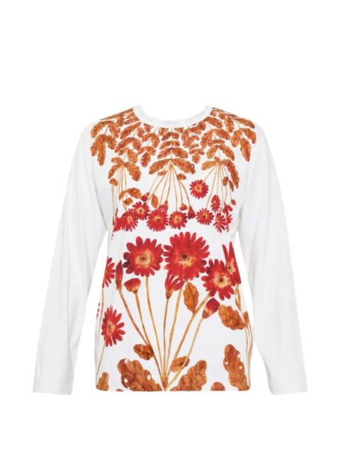 floral crew-neck long-sleeve T-shirt
