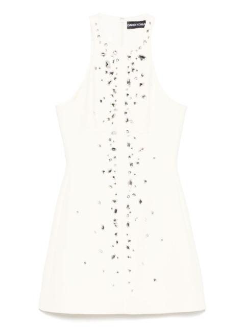 crystal-embroidered mini dress