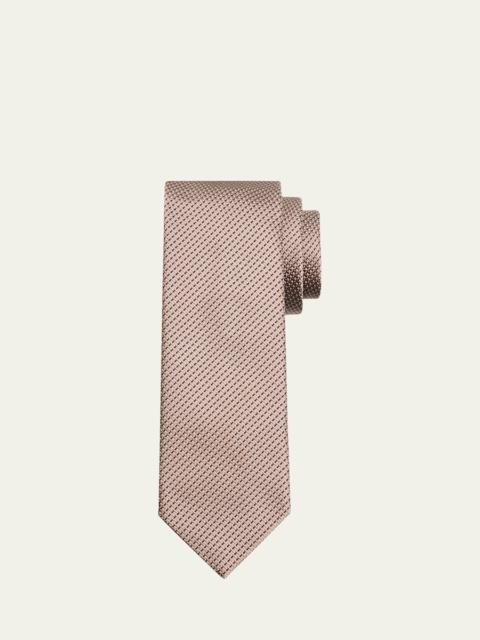 Men's Micro-Neat Silk and Cotton Jacquard Tie