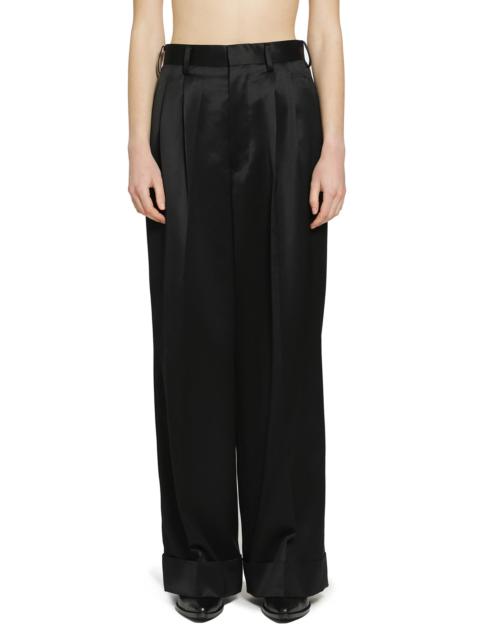 Pleated Satin Trousers