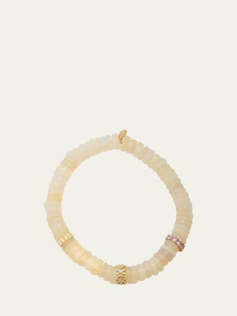 Cocktail Daisy Rondelle on Ethiopian Beaded Bracelet