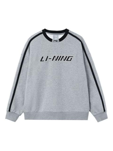 Li-Ning Striped Graphic Sweatshirt 'Grey Black' AWDT581-8