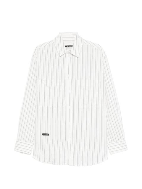 striped-pattern chest-pocket shirt