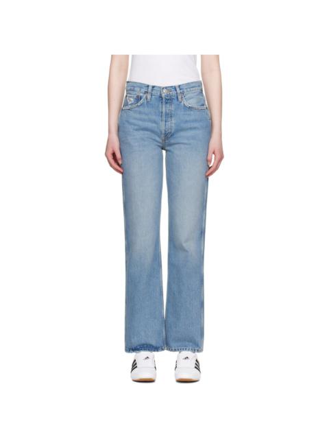 Blue High Rise Loose Jeans