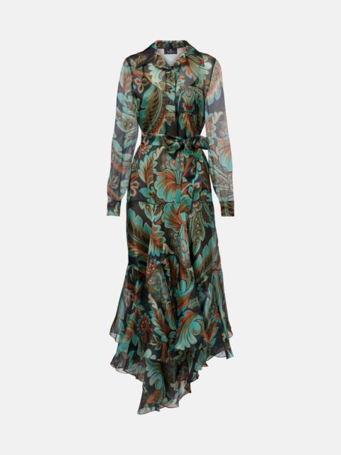 Paisley fringed silk gown
