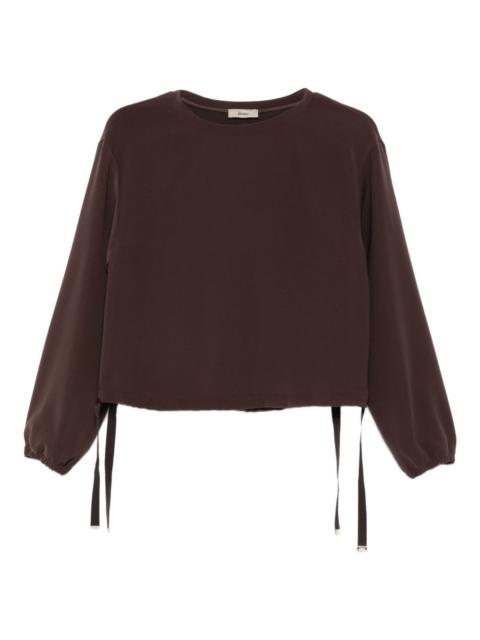 drawstring-hem sweatshirt