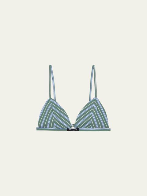Striped Shirting Triangle Bralette