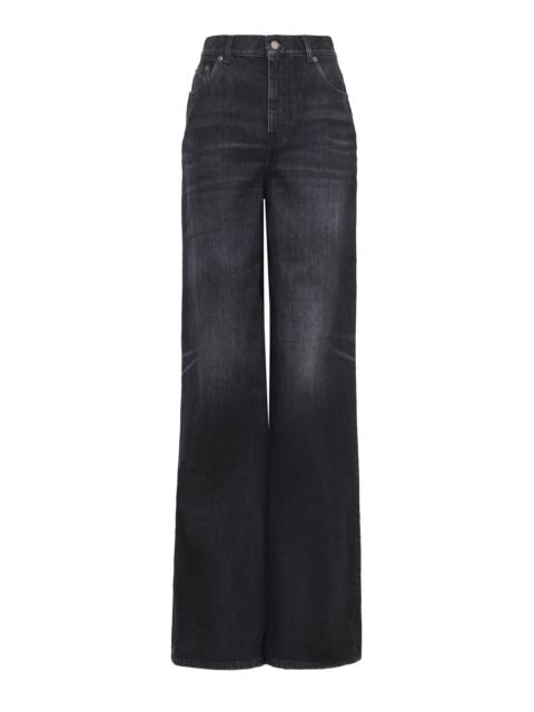 HIGH-RISE WIDE-LEG JEANS IN DENIM