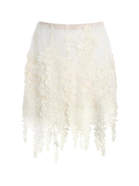 Appliquéd Guipure Mini Skirt ivory