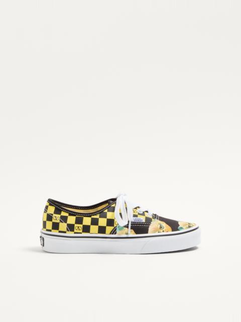 VALENTINO GARAVANI AND VANS LOW-TOP FABRIC TRAINER WITH VLOGO CHECKERBOARD PRINT AND LE CHAT DE LA M