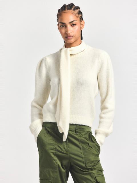 LEILANI PLUSH KNIT TIE NECK SWEATER