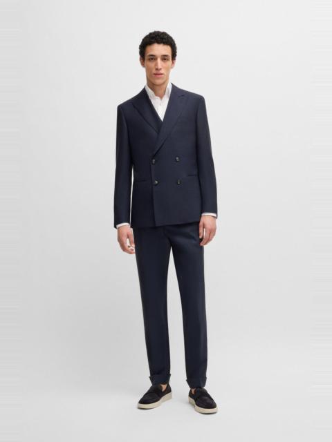 MELANGE SUIT IN WOOL WITH NATURAL STRETCH