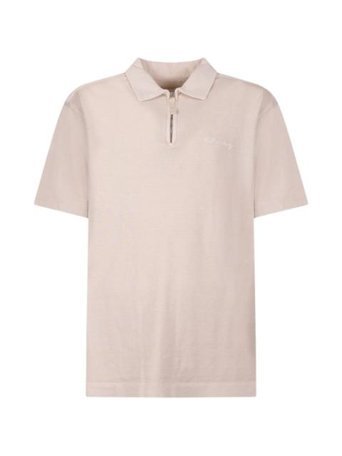 zip-up polo shirt