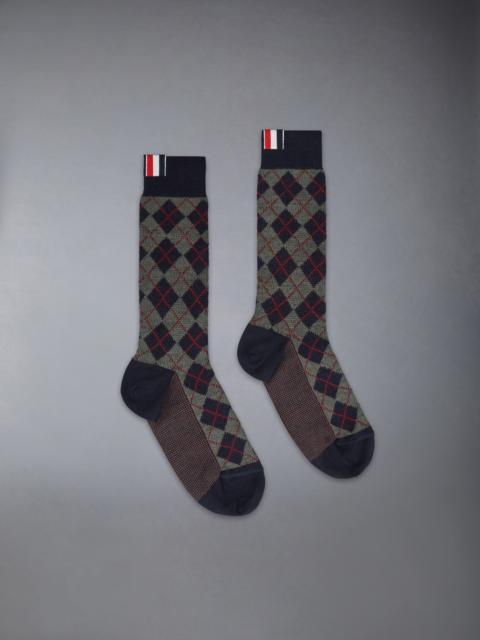 ARGYLE JACQUARD WOOL MID-CALF SOCKS