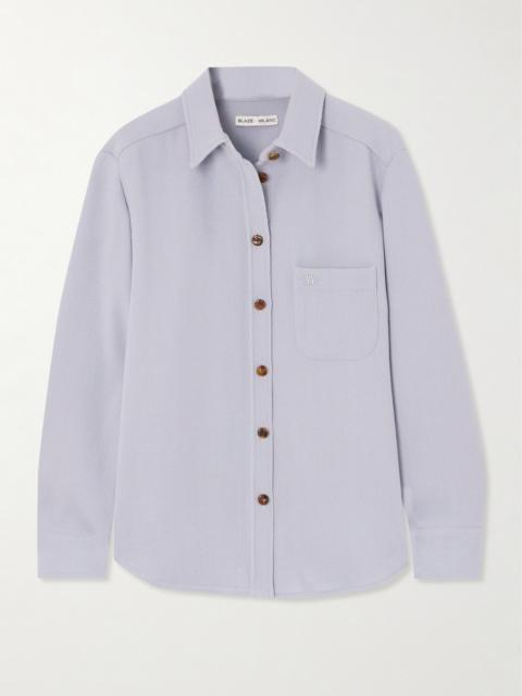 Anabas Embroidered Wool-crepe Shirt