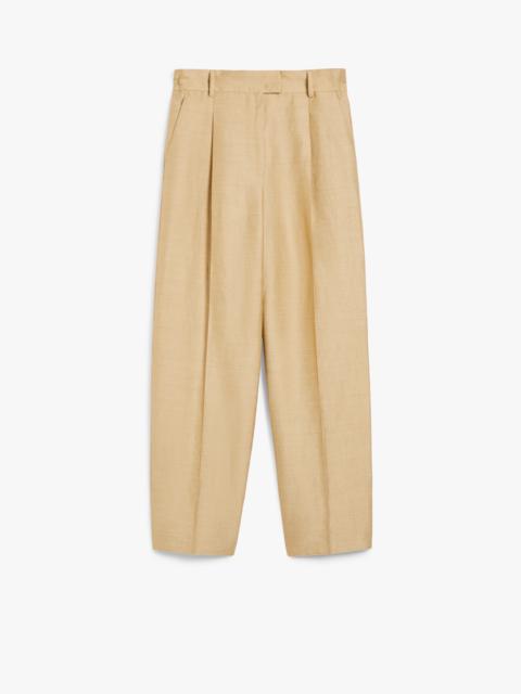 EFEDRA Linen and silk straight trousers