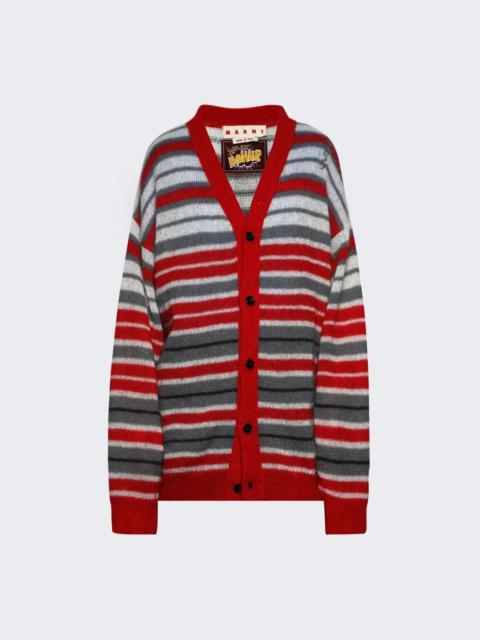 Cardigan Red And Grey