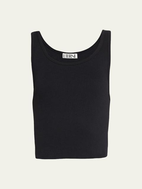 Cropped Scoop-Neck Tank Top