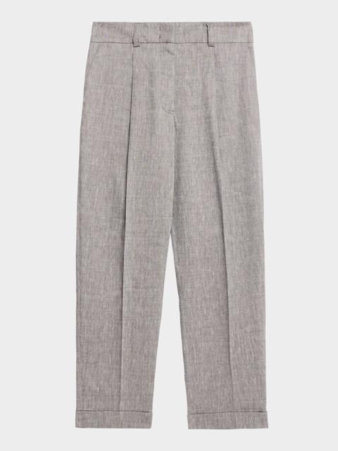 Linen and Wool Flannel Trousers