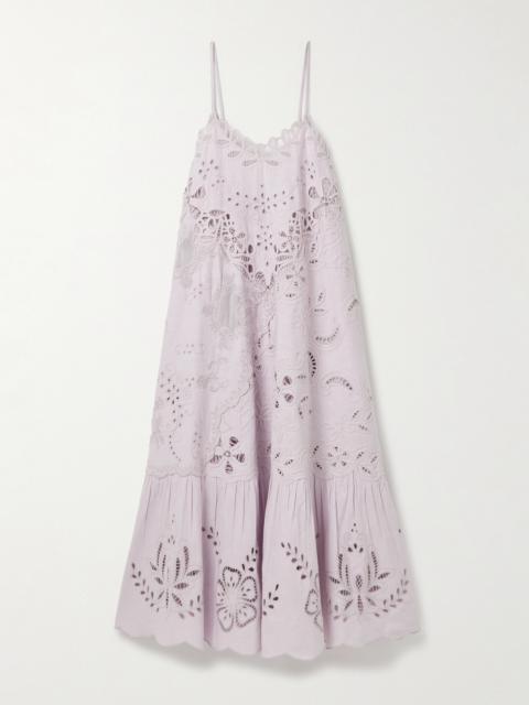 Iyla Broderie Anglaise Cotton Midi Dress