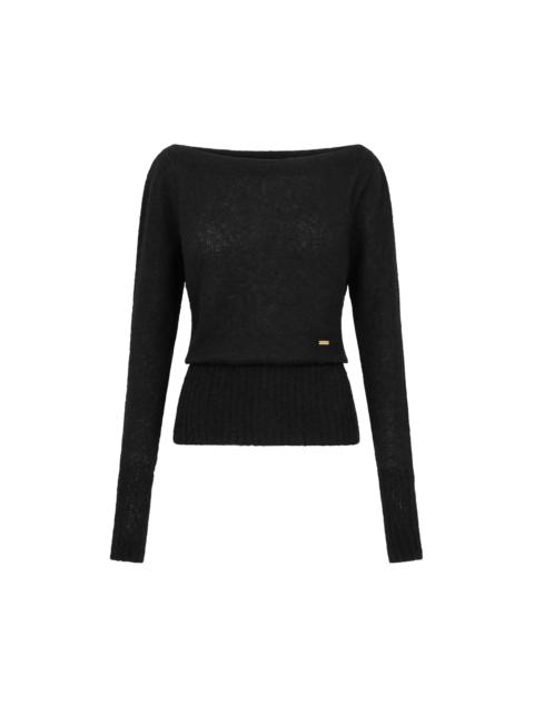 LONG SLEEVE BOAT NECK KNIT WITH TOM FORD METAL PLAQUE