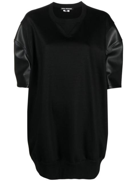 crew neck puff-sleeved T-shirt