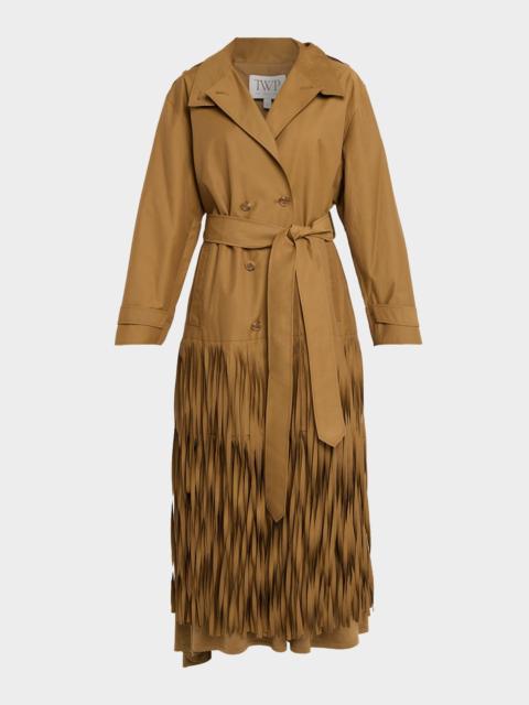 Fringe Benefit Water-Repellent Twill Trench Coat