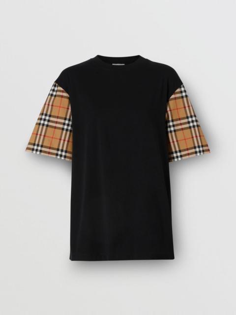 Vintage Check Detail Cotton T-shirt